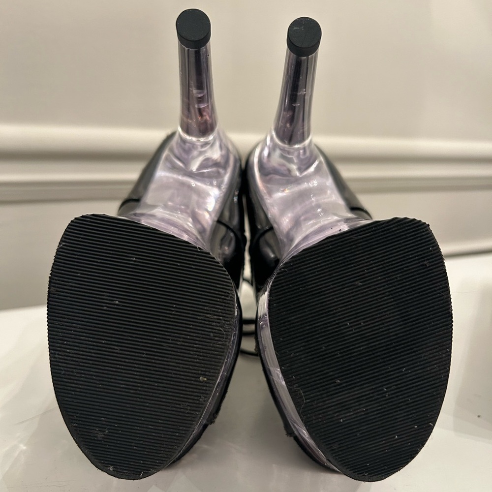 Pleaser Black Patent Lace-Up Platform Heels View 3